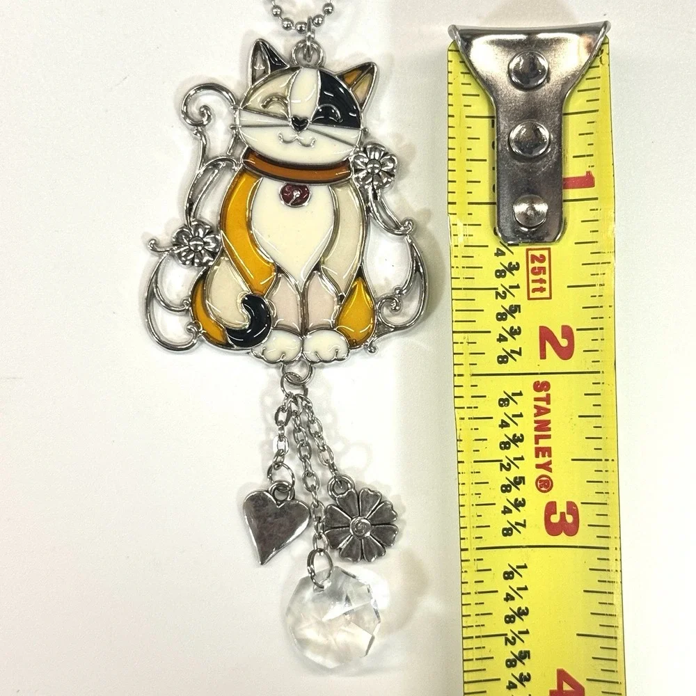 NWT Calico Cat Charm Sun Catcher Mirror Ornament Bag Charm‎ Ganz